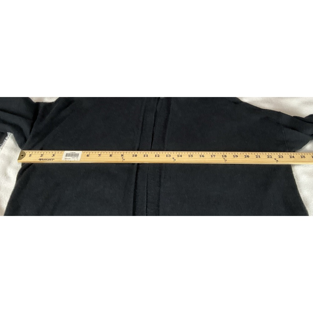 Eileen Fisher Size LP Organic Linen Cotton Black Open Front Cardigan Pockets - Picture 8 of 10